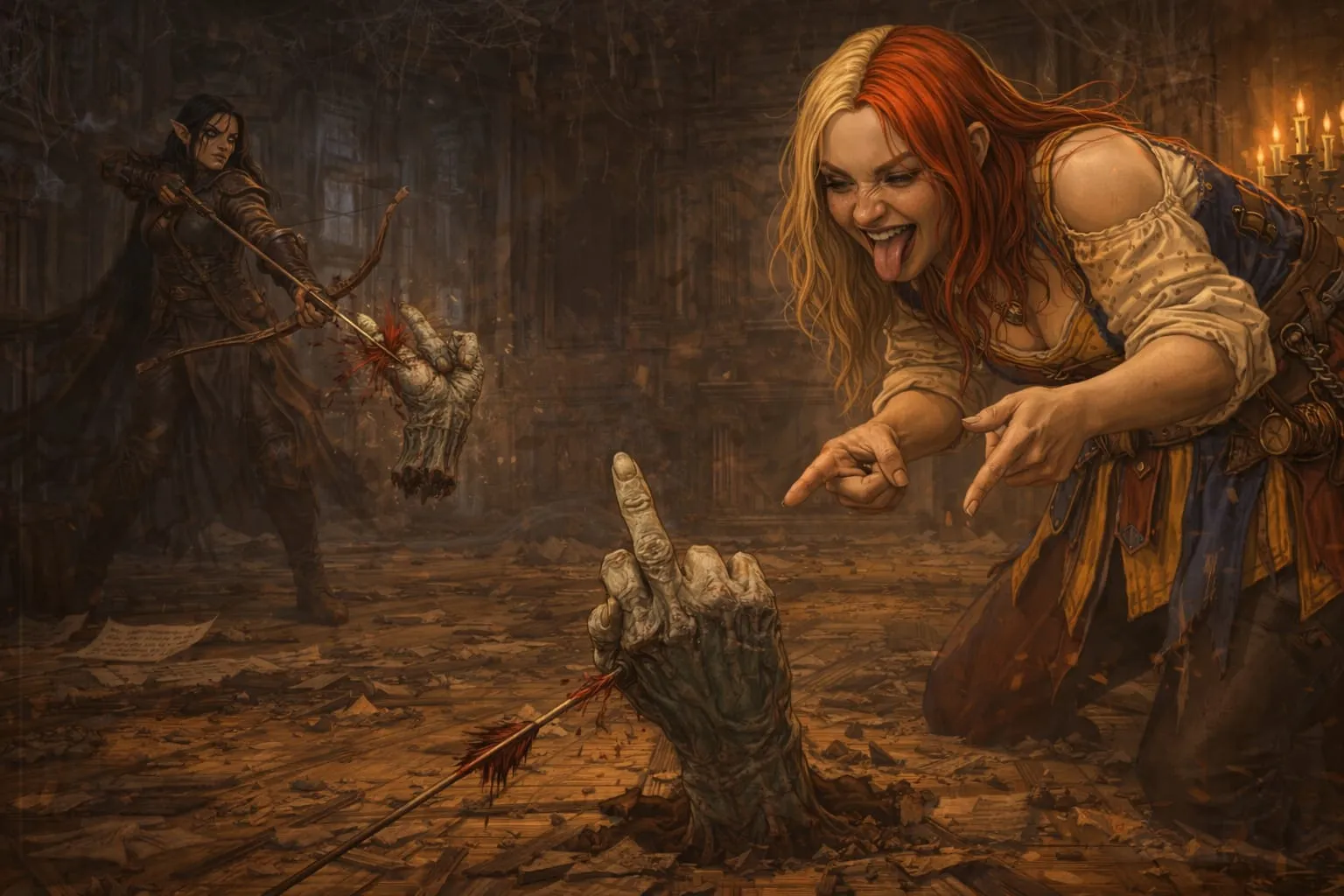 Soralen Zarela and Arya taking on the crawling hands