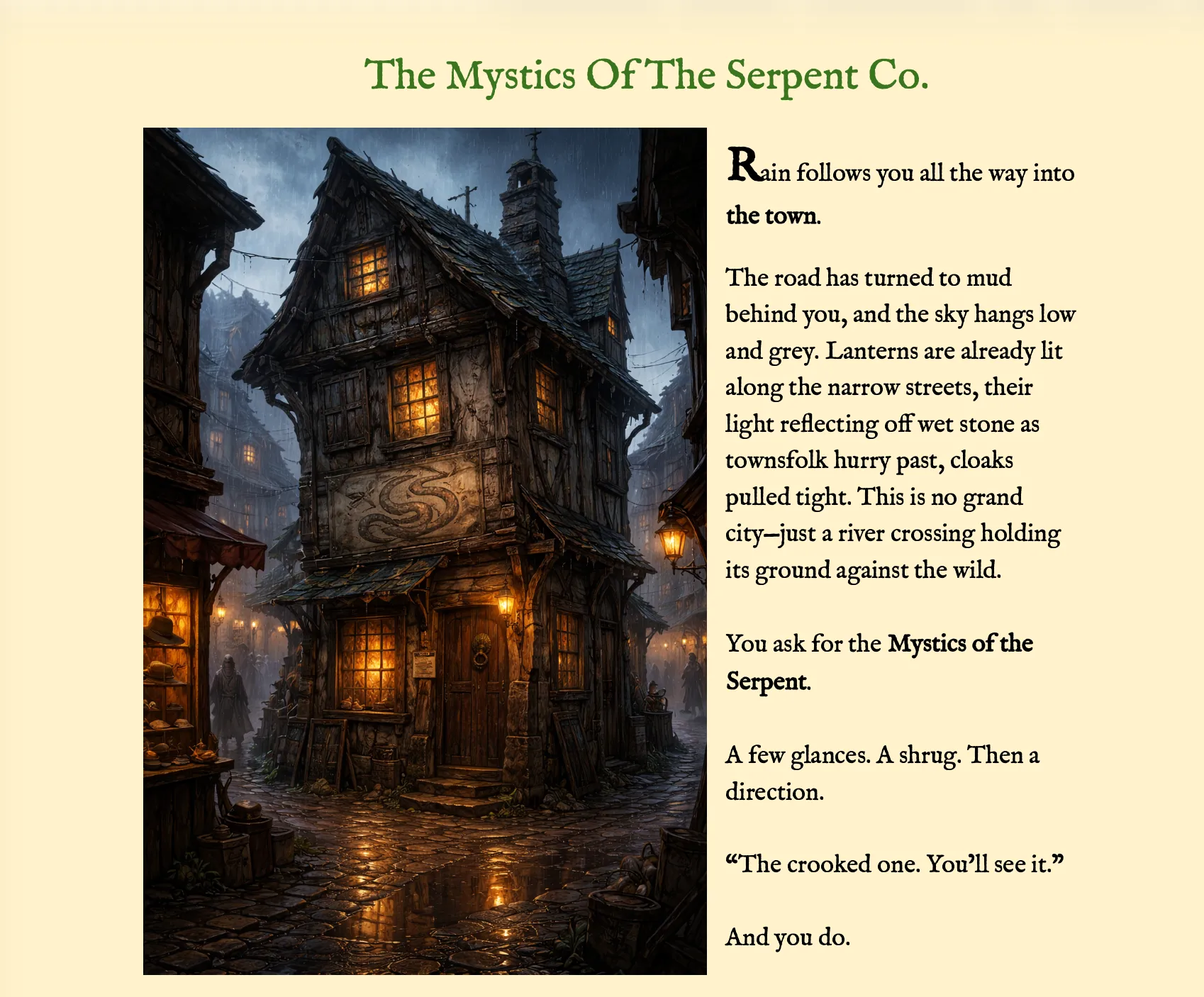 The beginning of the quest